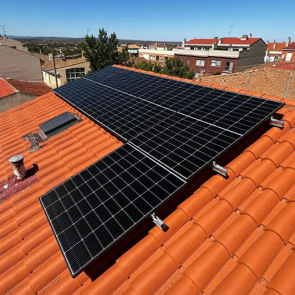 Placas solares full black en el tejado de una vivienda en Alicante